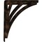 Ekena Millwork Nevio Wrought Iron Bracket, (Triple center brace), Antiqued Bronze 2"W x 10"D x 12"H BKTM02X10X12TNEABZ - alternate 7